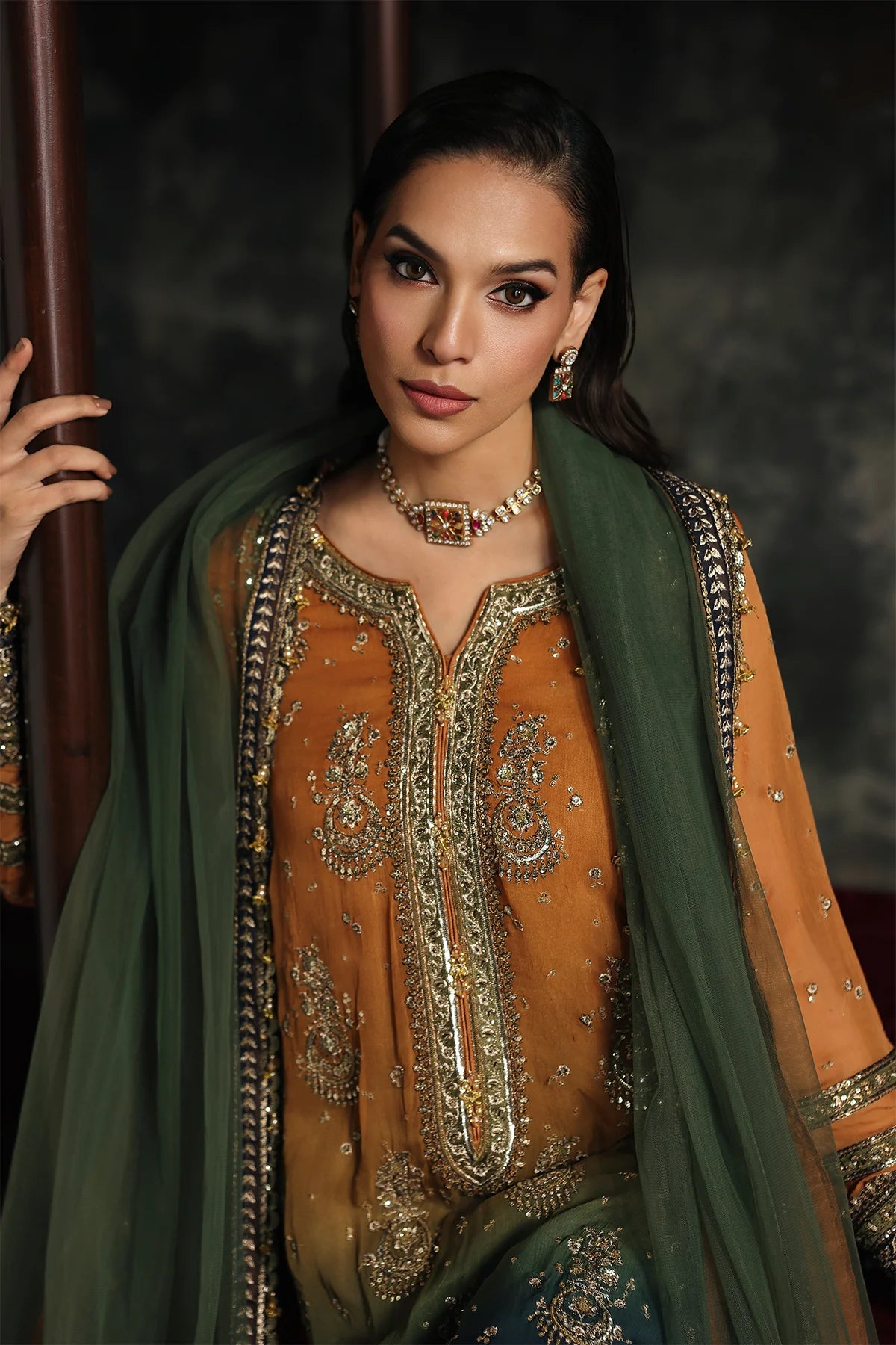 CHARIZMA AURA LUXURY CHIFFON UNSTITCHED COLLECTION'26| D1