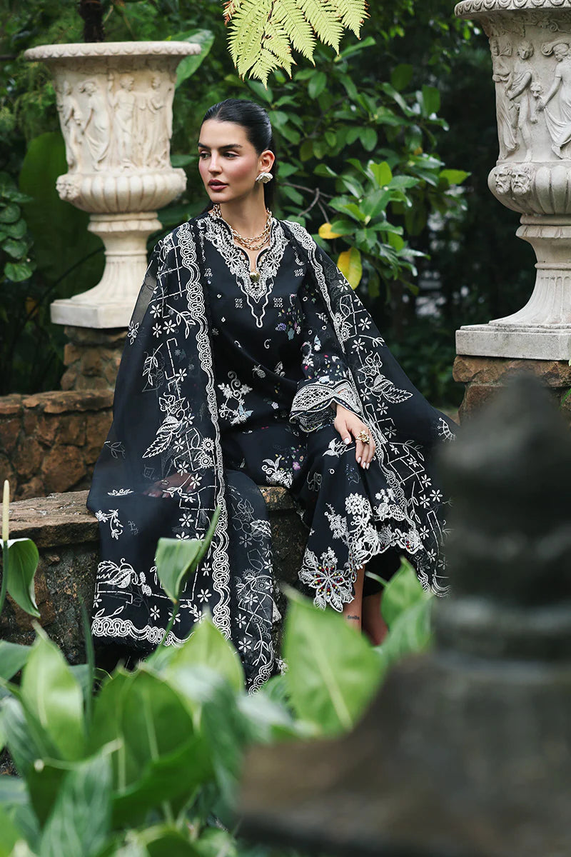 QALAMKAR QLINE LAWN DROP-1 UNSTITCHED'26 | OBSIDIAN