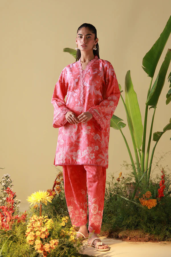 MIRHA BY SAHAR 2 PC UNSTITCHED'26 | CORAL PEONY