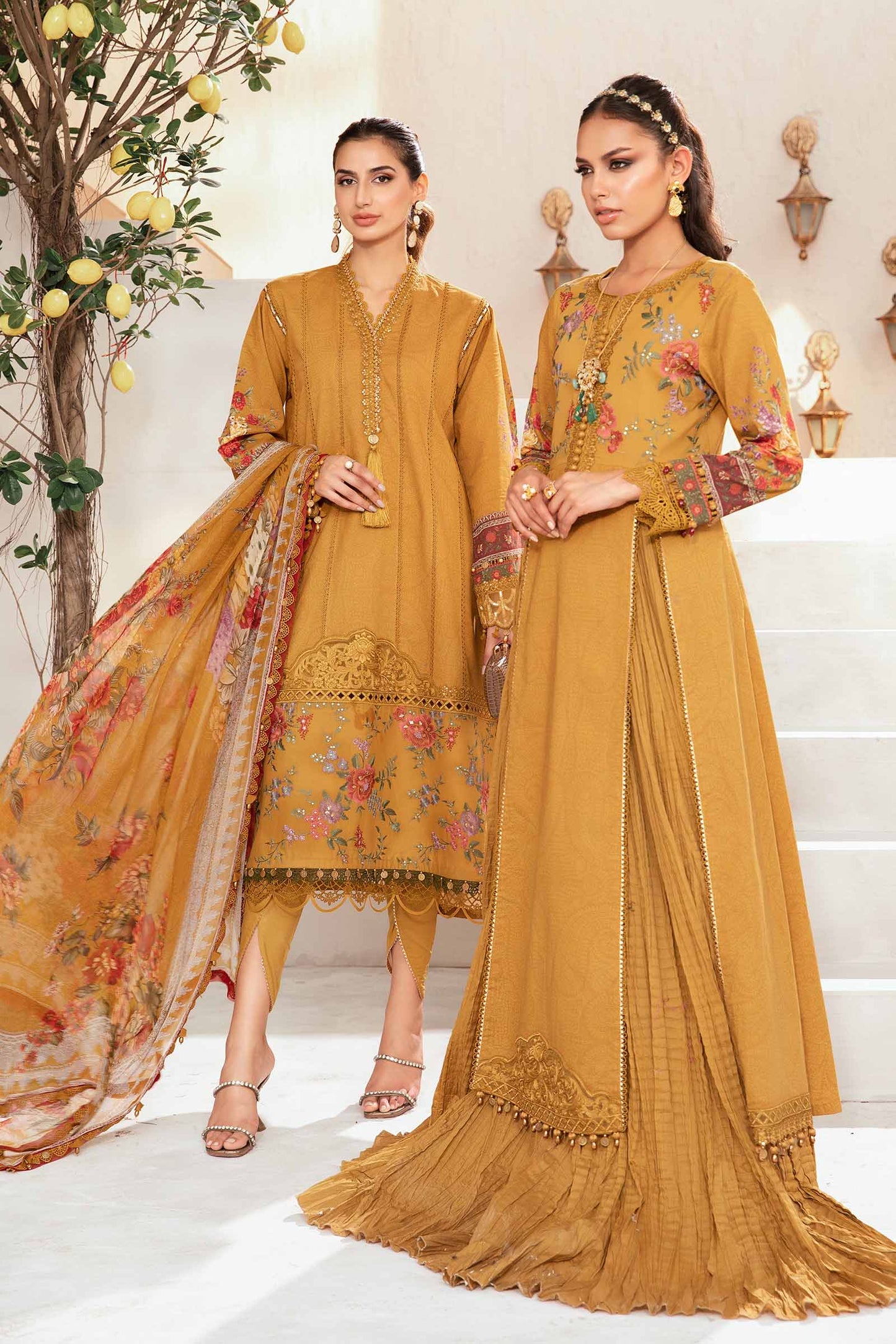 Maria B M.Print Collection 2024 – 3 Piece Unstitched Printed Suit | MPT-2202-A