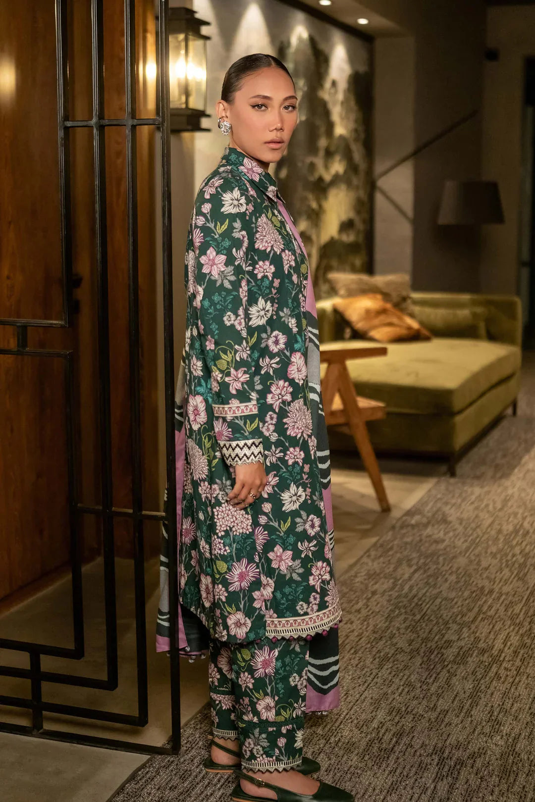 Mirage by M.Basics Unstitched Printed Linen Winter Suit | 504-B