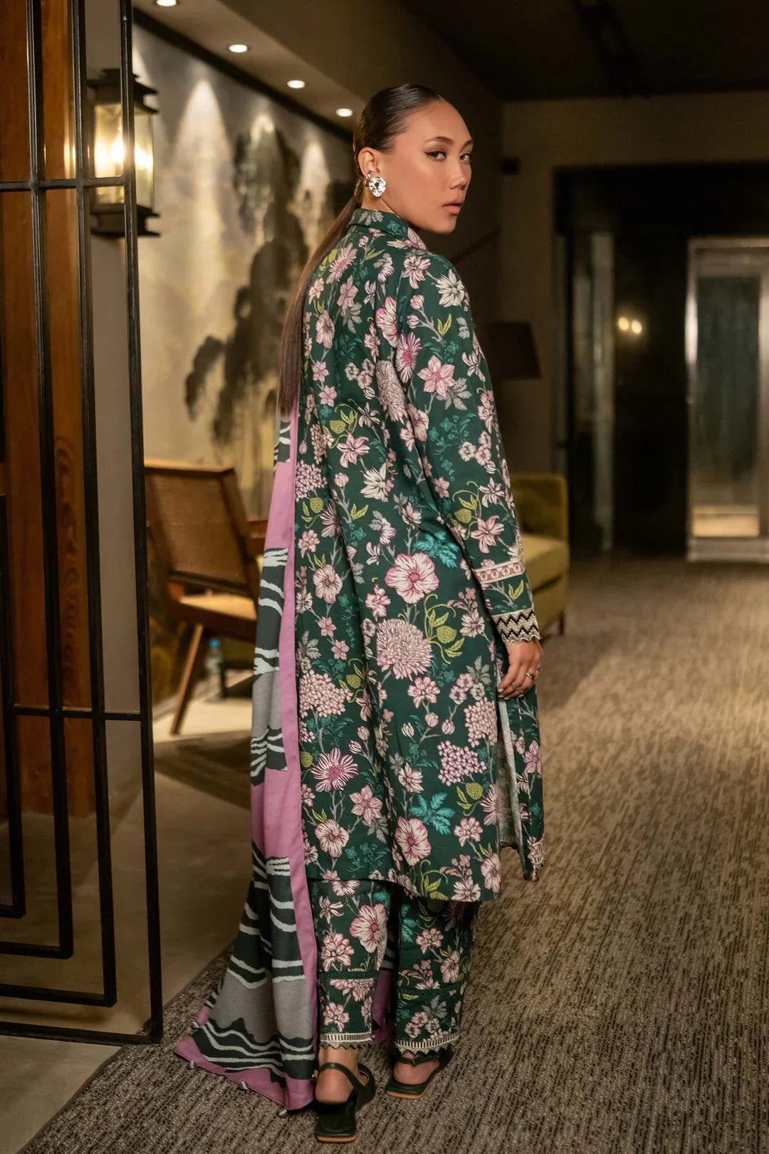 Mirage by M.Basics Unstitched Printed Linen Winter Suit | 504-B