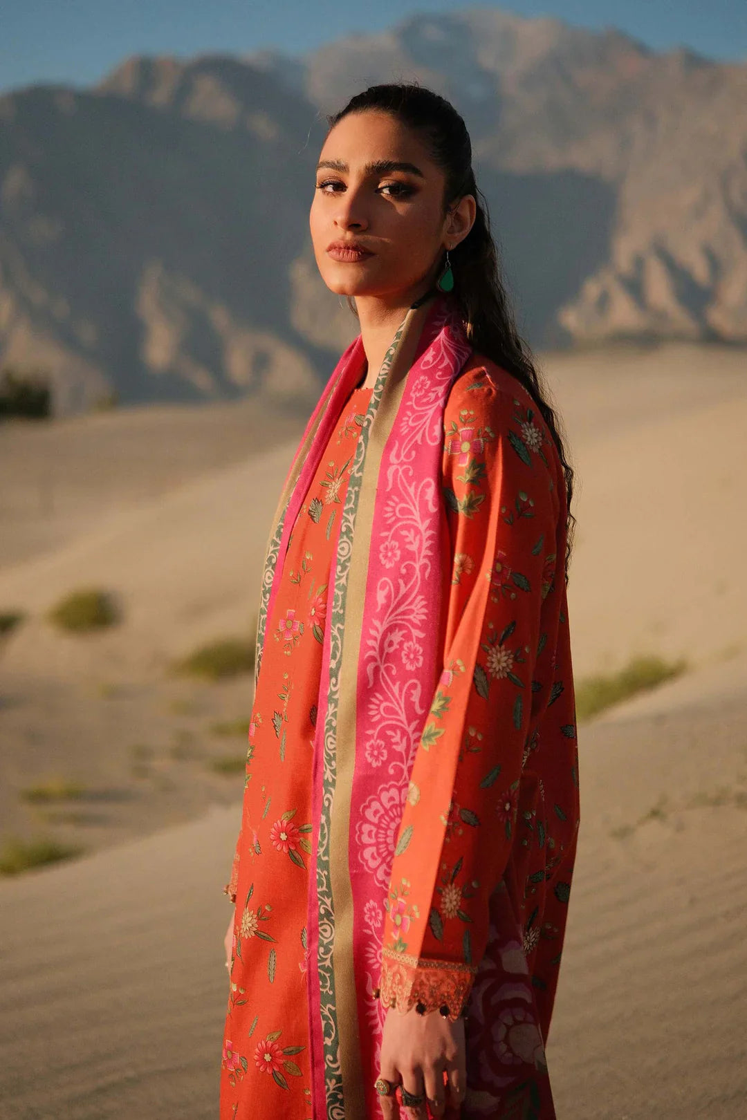 Mirage by M.Basics Unstitched Printed Linen Winter Suit | 505-B