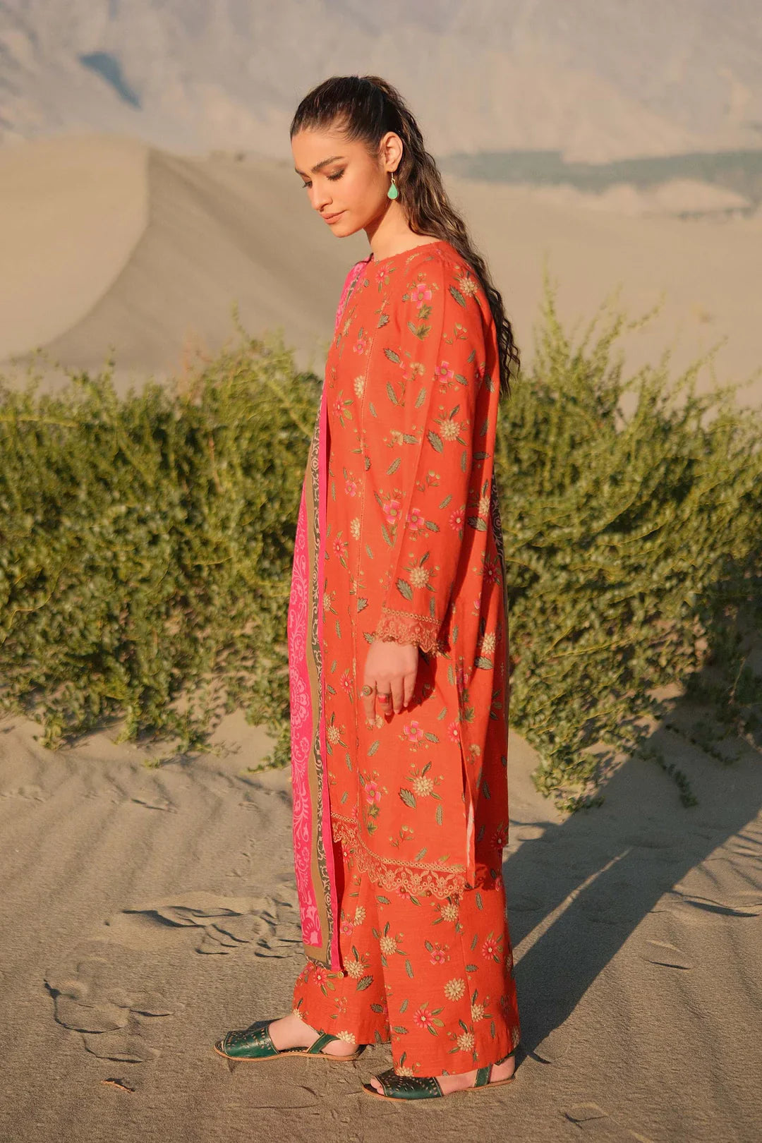 Mirage by M.Basics Unstitched Printed Linen Winter Suit | 505-B