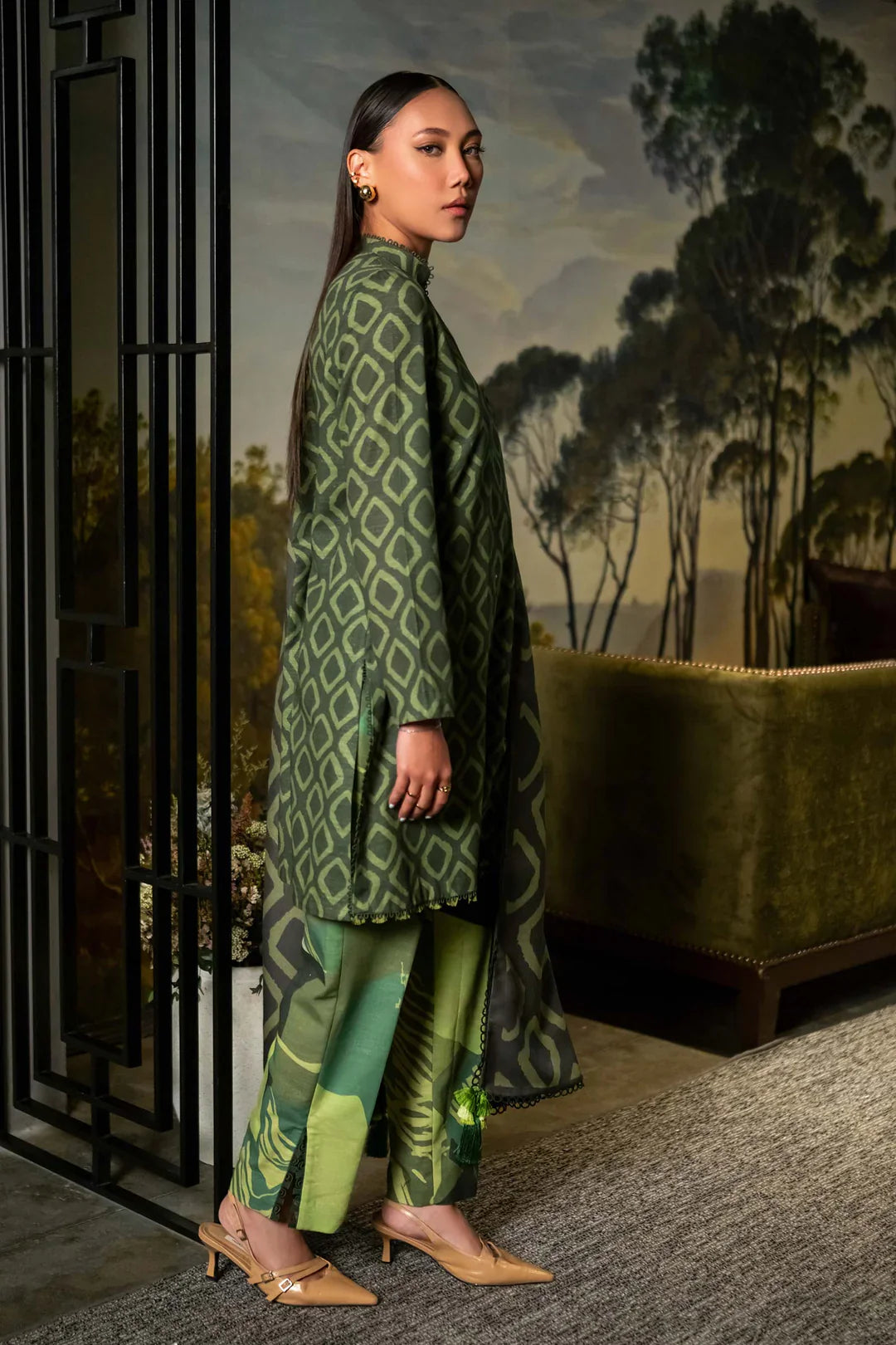 Mirage by M.Basics Unstitched Printed Linen Winter Suit | 506-A