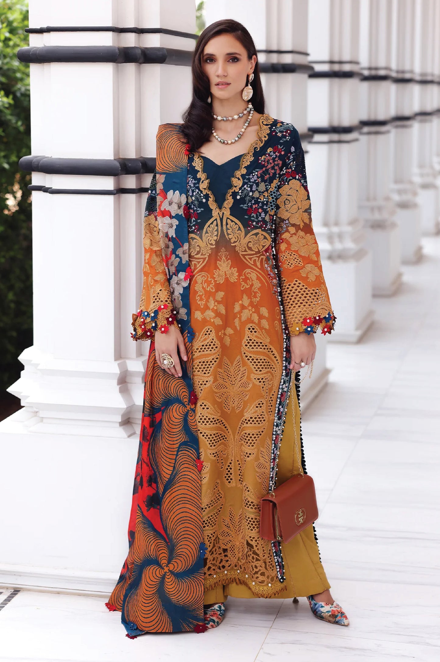 Afrozeh Luxury Lawn Unstitched Collection 25 | HALCY