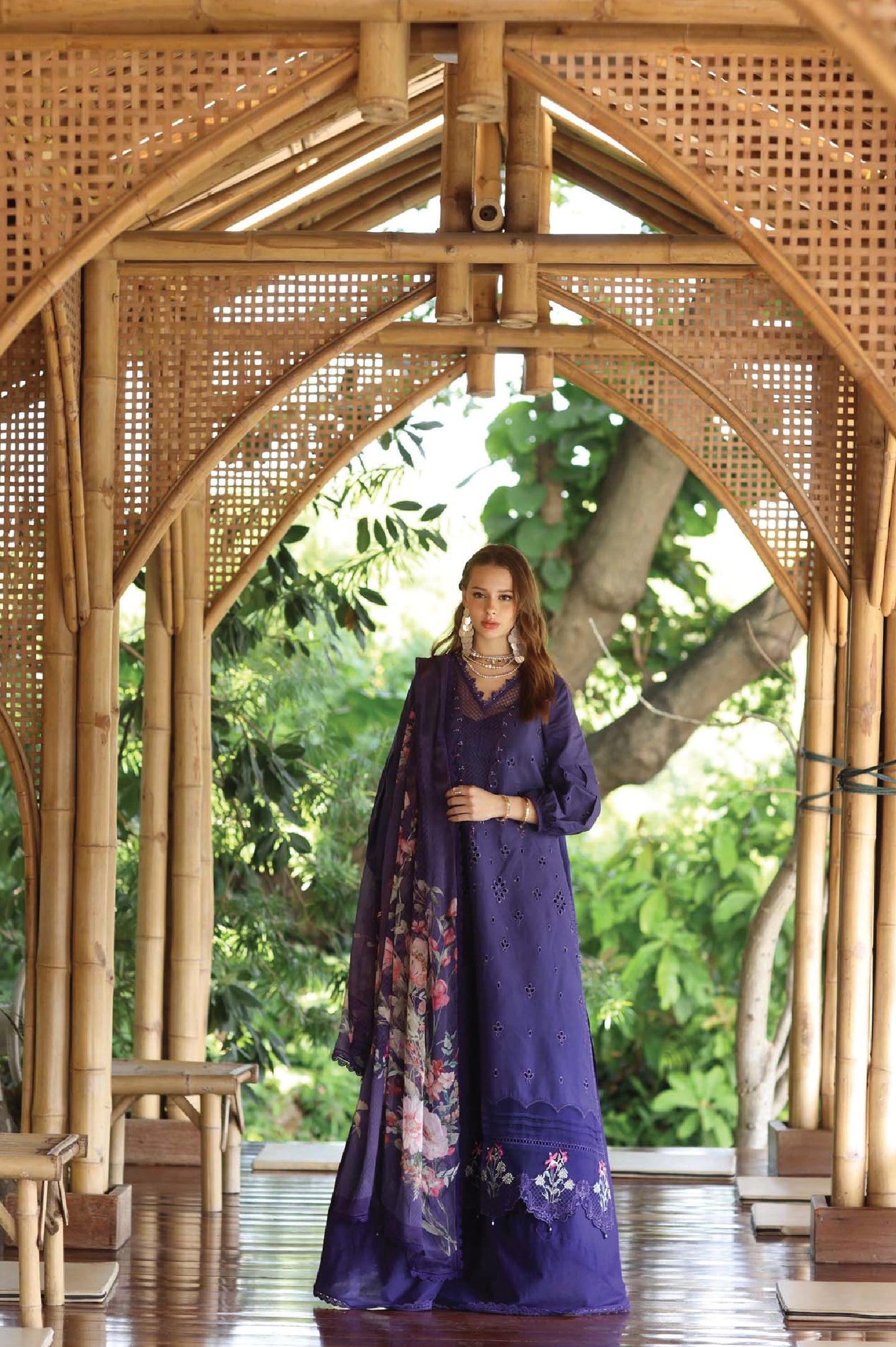 Noor Eid Unstitched Luxe Printedkari'25 | D7-B