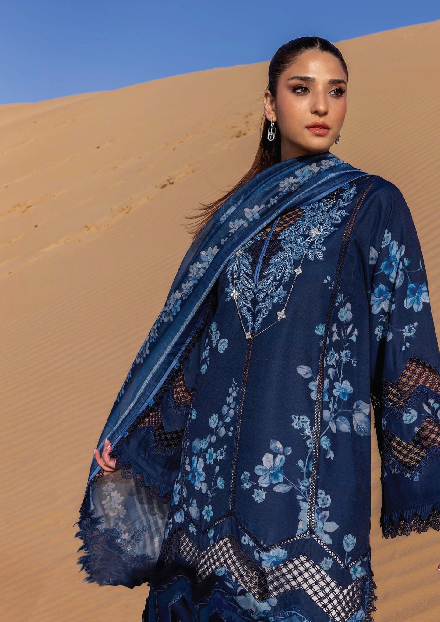 Flow by Crimson Luxury Lawn 25 | MOONLIGHT BLUE