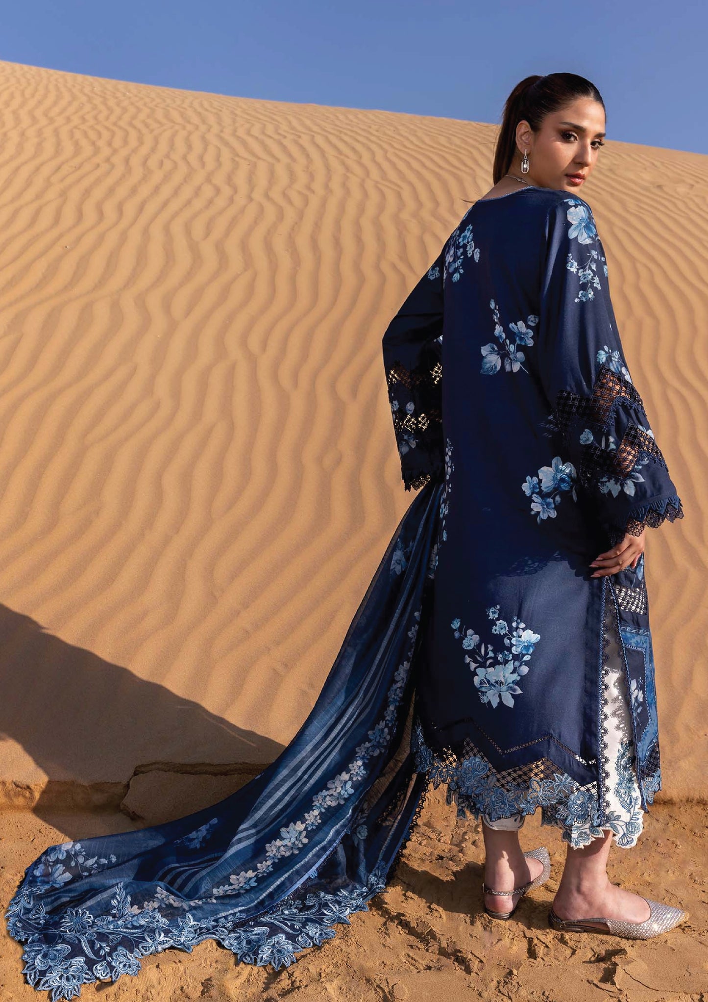 Flow by Crimson Luxury Lawn 25 | MOONLIGHT BLUE