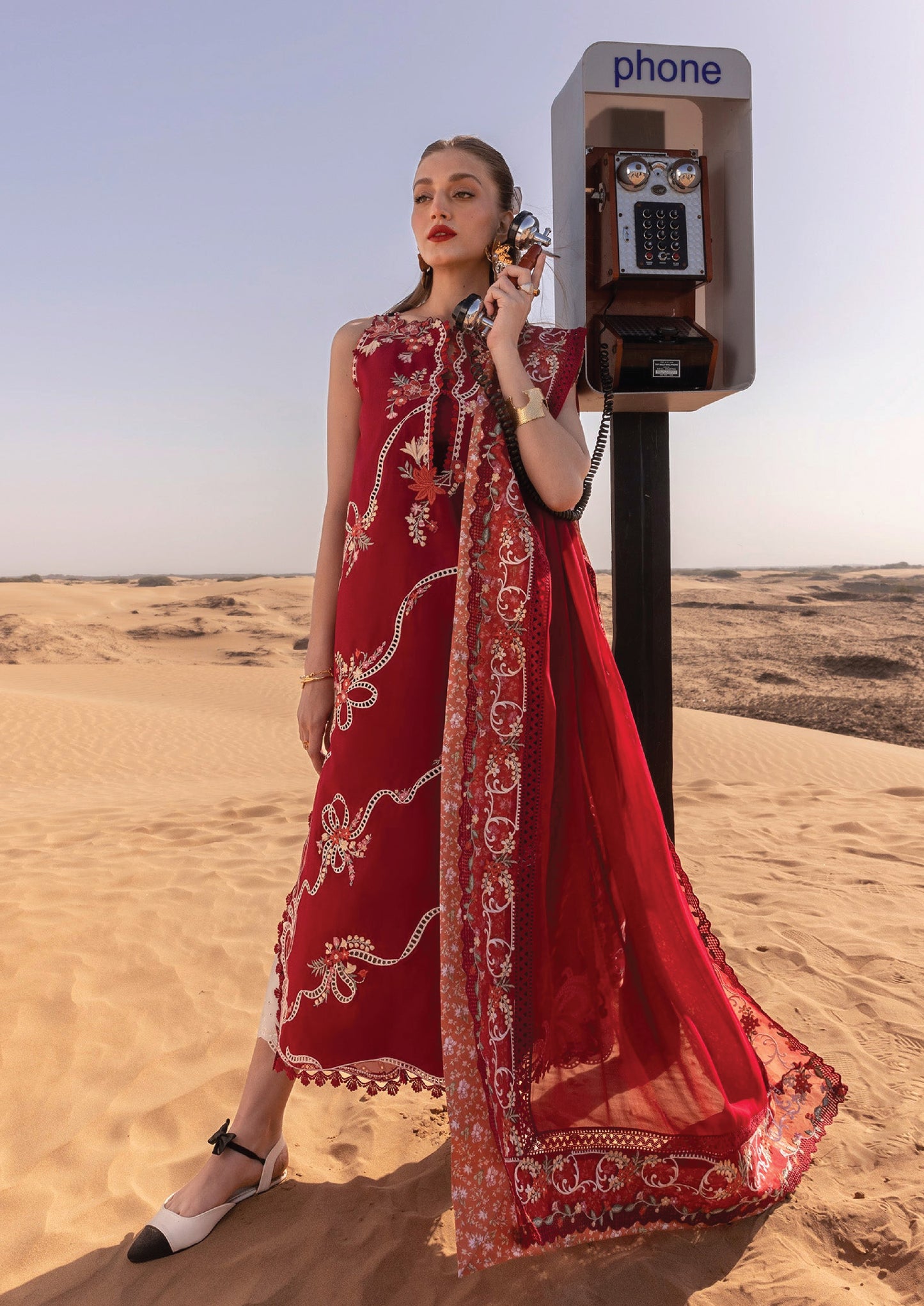Flow by Crimson Luxury Lawn 25 | CHERRY RED