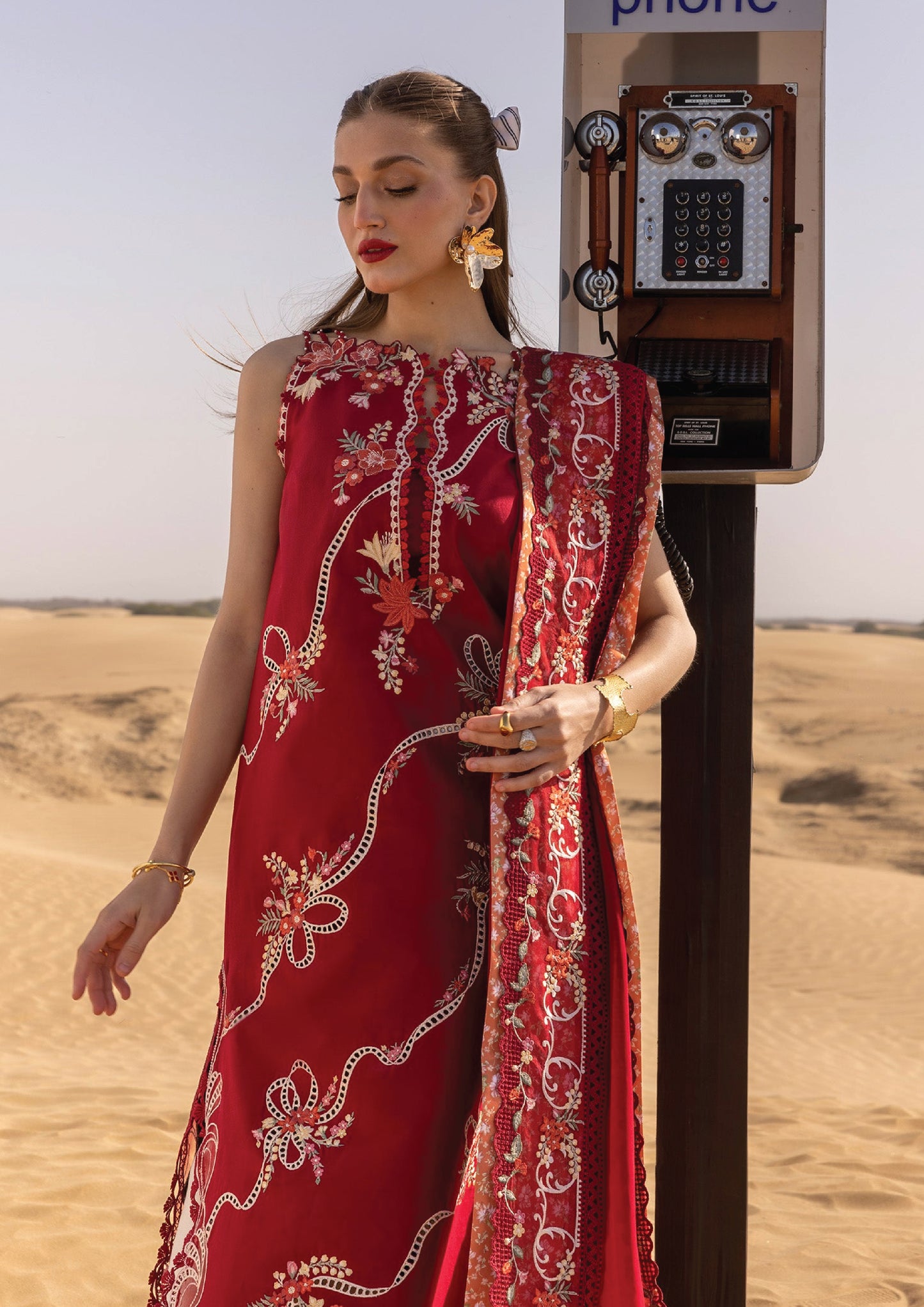 Flow by Crimson Luxury Lawn 25 | CHERRY RED