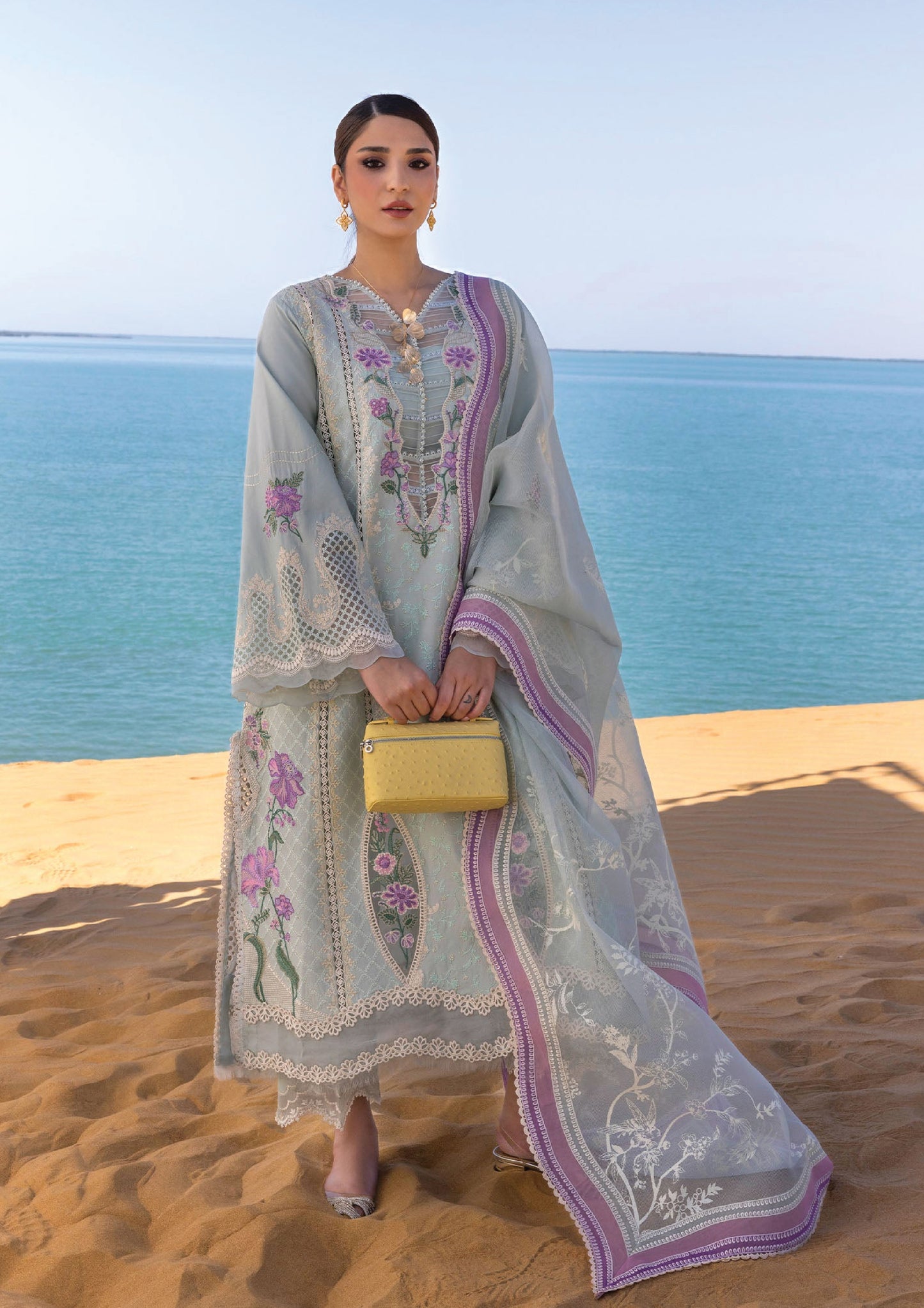 Flow by Crimson Luxury Lawn 25 | POWDER BLUE