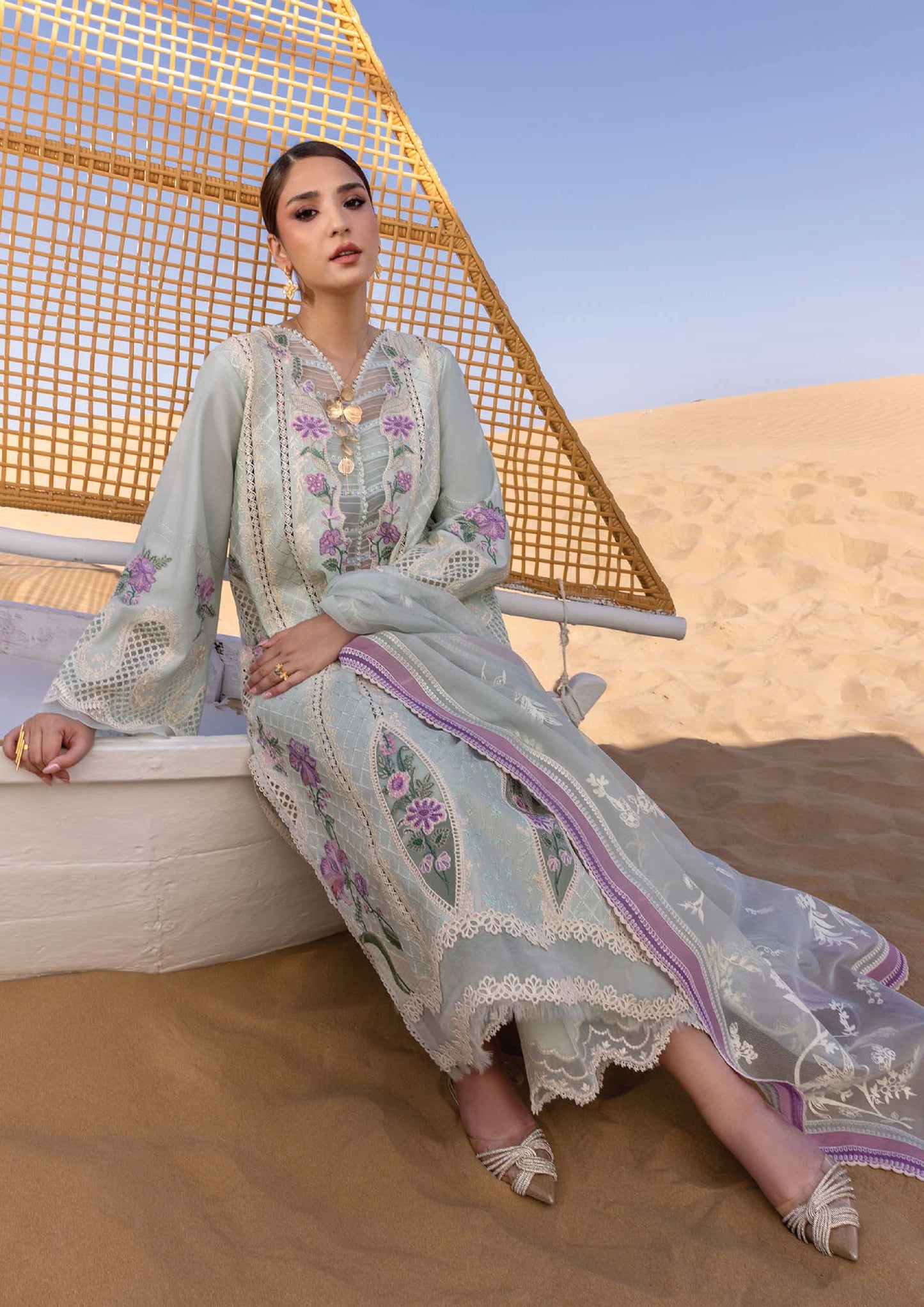 Flow by Crimson Luxury Lawn 25 | POWDER BLUE
