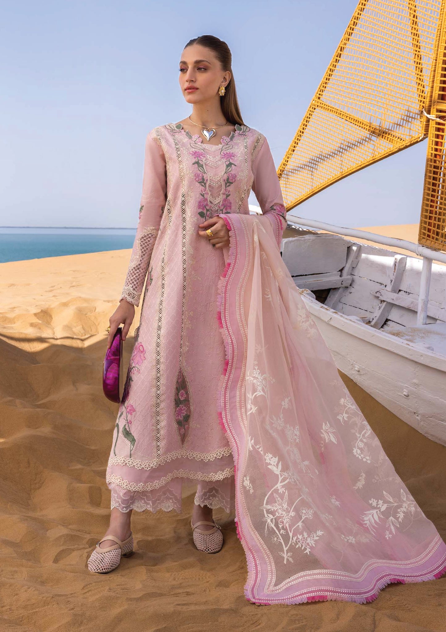 Flow by Crimson Luxury Lawn 25 | POWDER PINK