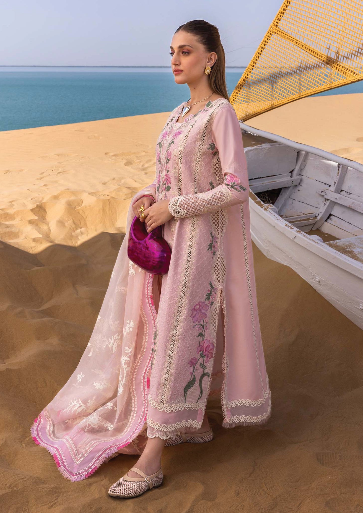Flow by Crimson Luxury Lawn 25 | POWDER PINK