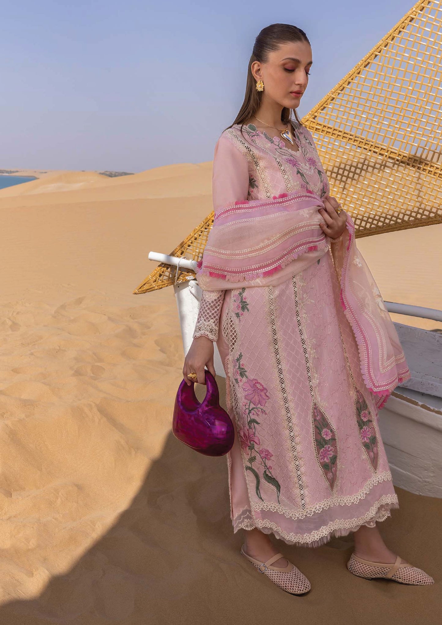 Flow by Crimson Luxury Lawn 25 | POWDER PINK
