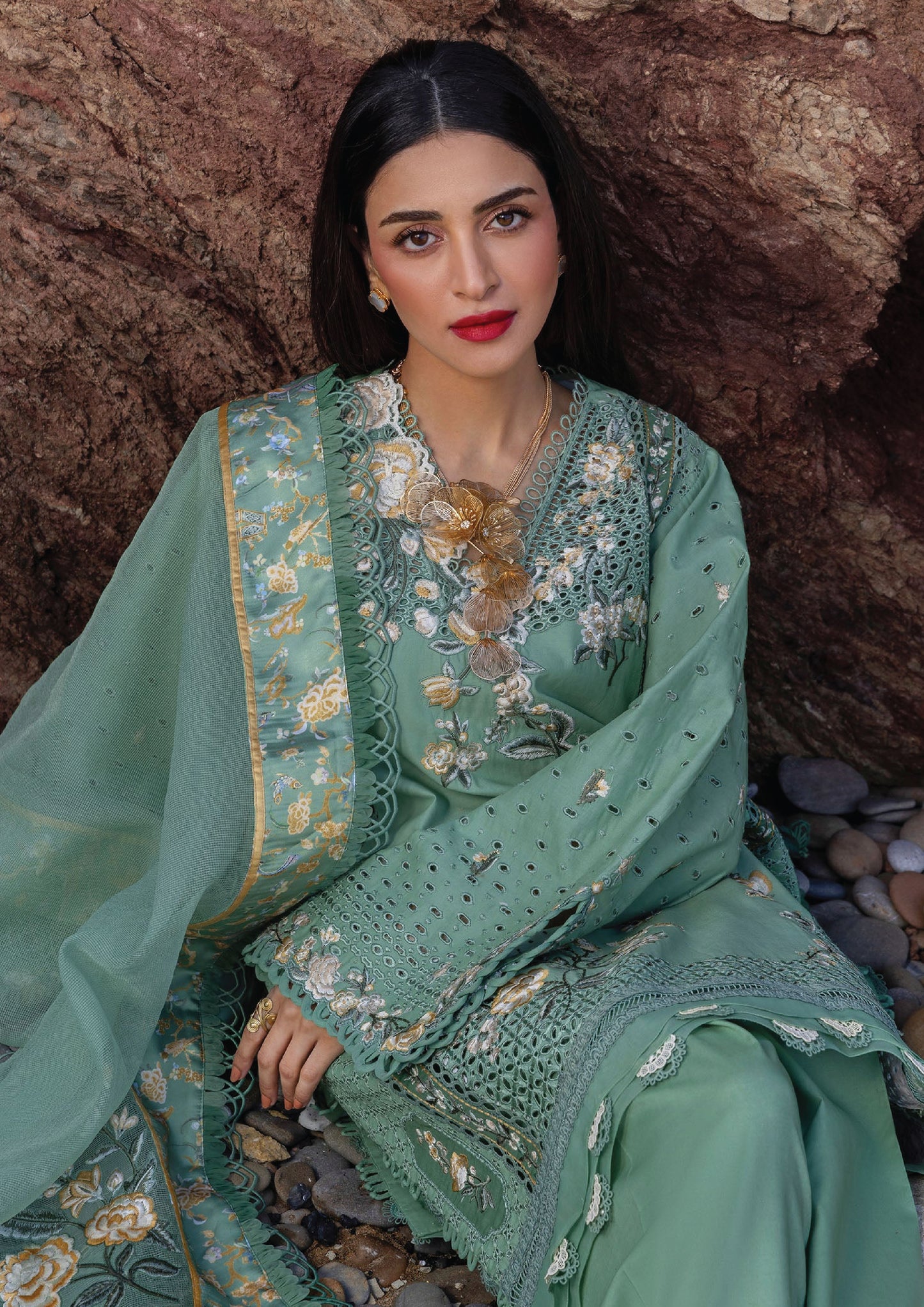 Flow by Crimson Luxury Lawn 25 | SAGE