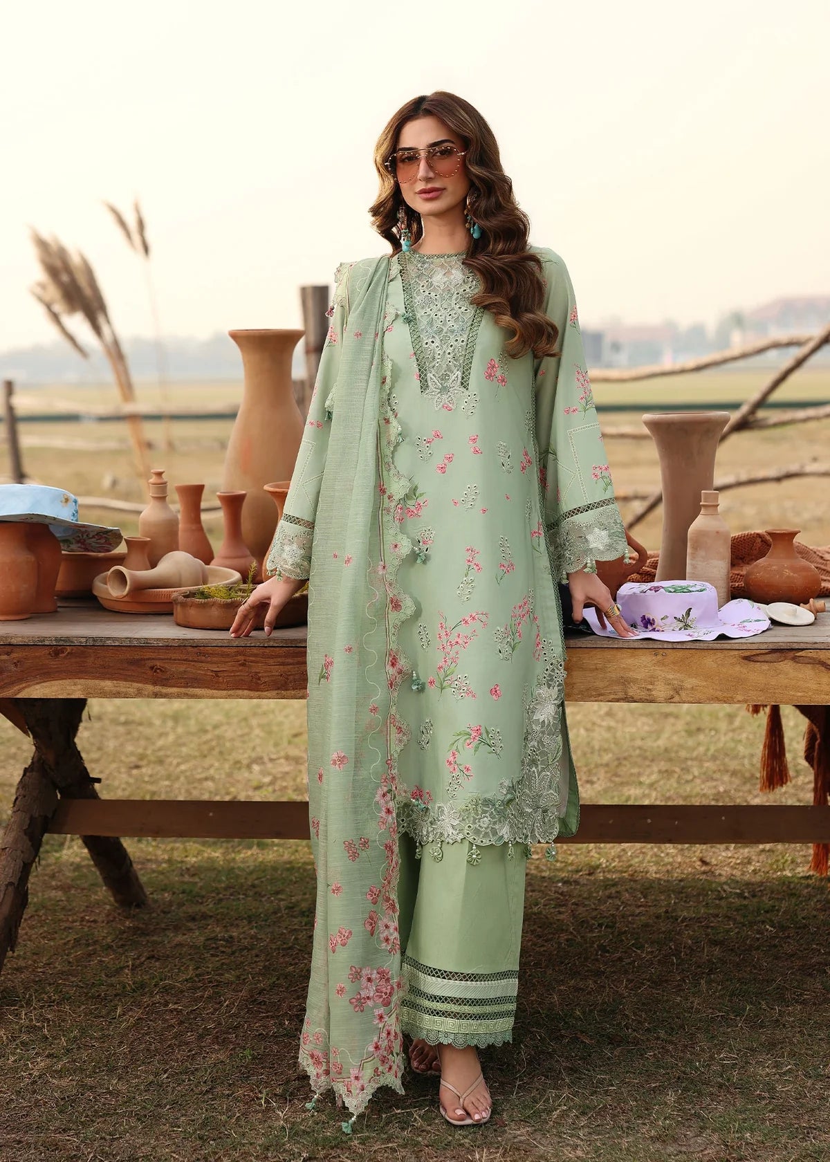 SARDINIA FESTIVE LUXURY LAWN UNSTITCHED'26| Willow