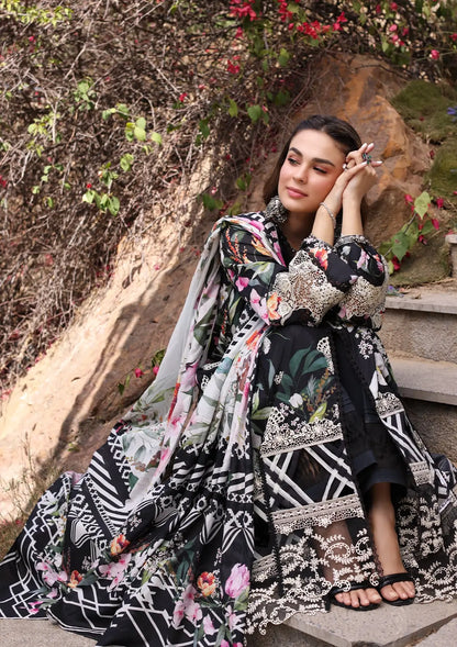 ELAF PRINT CHIKANKARI Collection 2024 – ECK-02A NOIREE