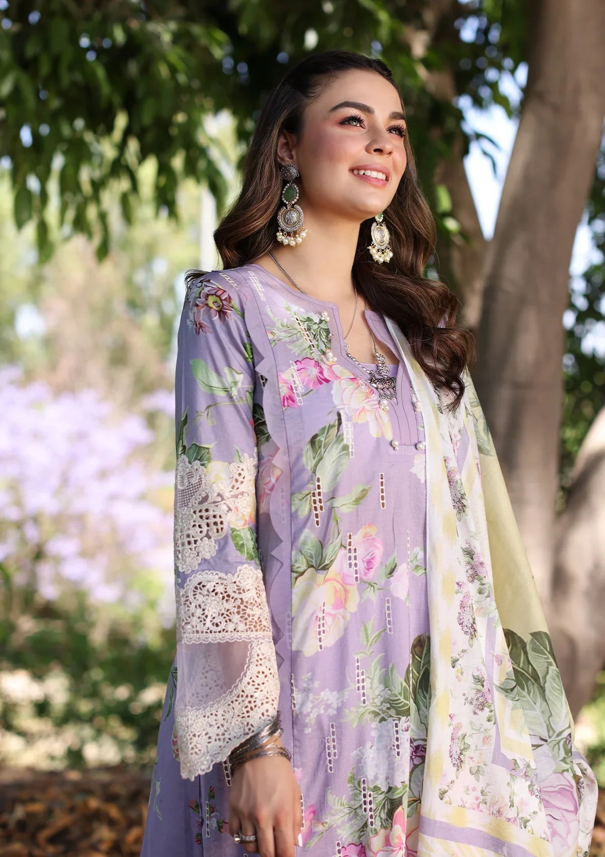 ELAF PRINT CHIKANKARI Collection 2024 – ECK-03A LILAC L’AMOUR