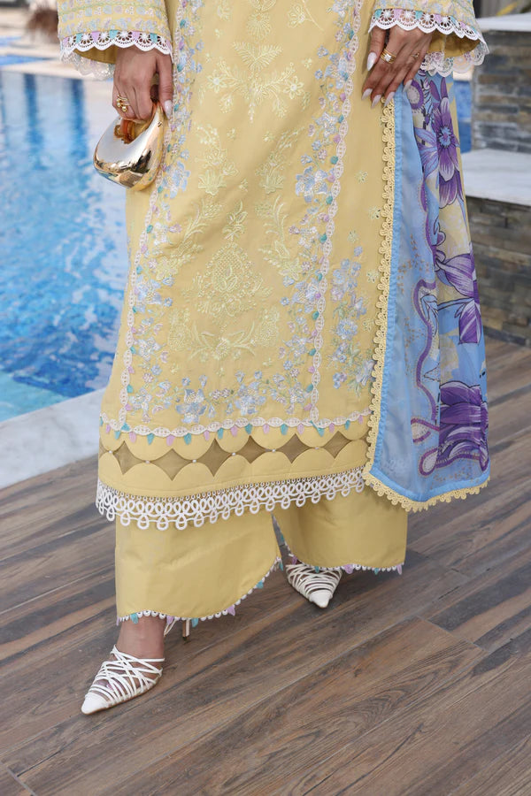 AYLIN LUXURY LAWN UNSTITCHED'26 | Vanilla Daisy