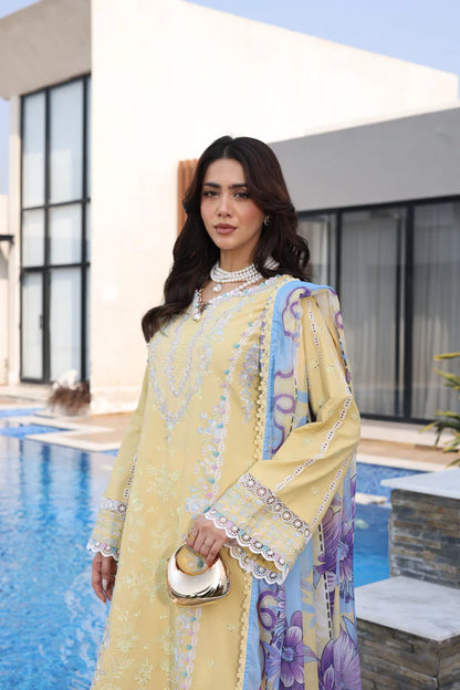 AYLIN LUXURY LAWN UNSTITCHED'26 | Vanilla Daisy