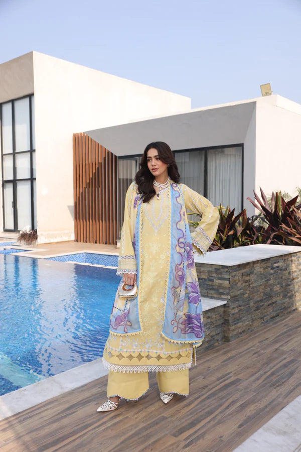 AYLIN LUXURY LAWN UNSTITCHED'26 | Vanilla Daisy
