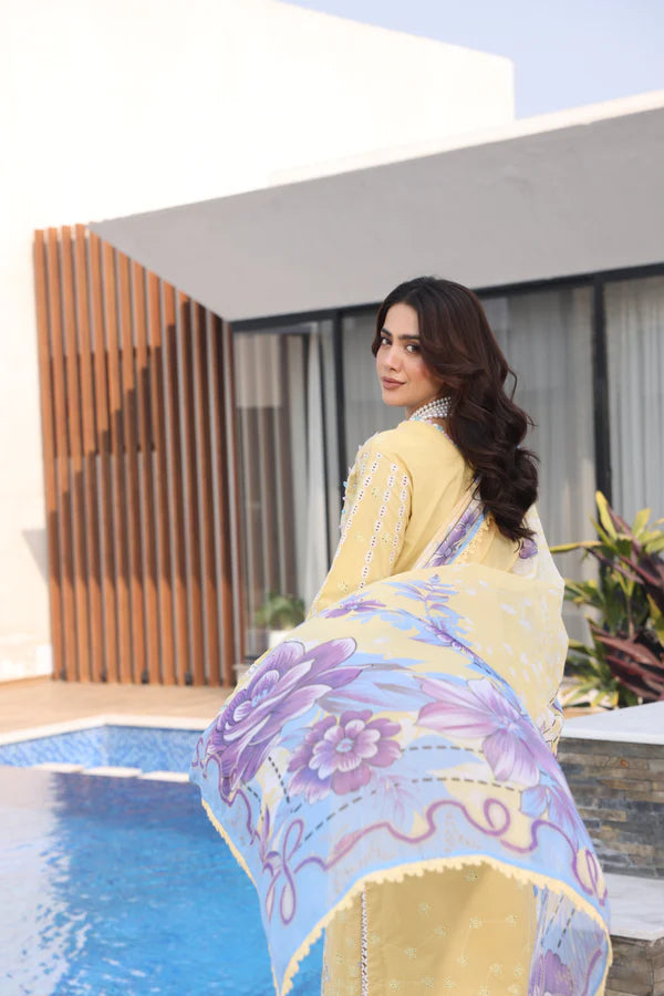 AYLIN LUXURY LAWN UNSTITCHED'26 | Vanilla Daisy