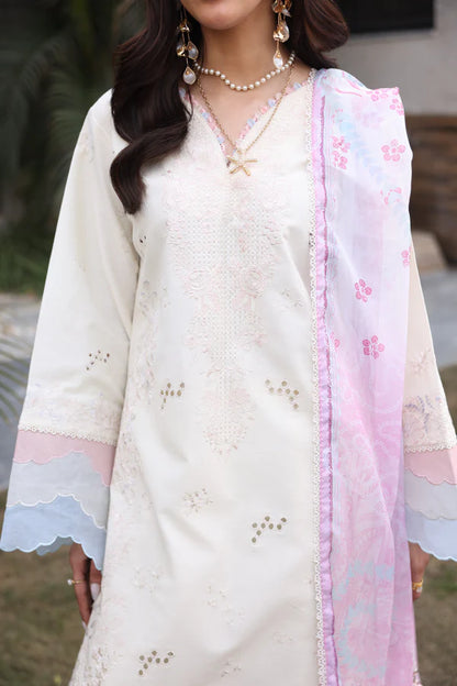 AYLIN LUXURY LAWN UNSTITCHED'26 | Ivory Rose