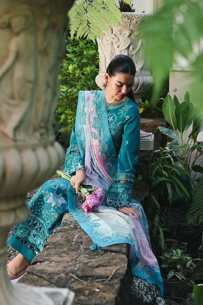 QALAMKAR QLINE LAWN DROP-1 UNSTITCHED'26 | SAPPHIRE