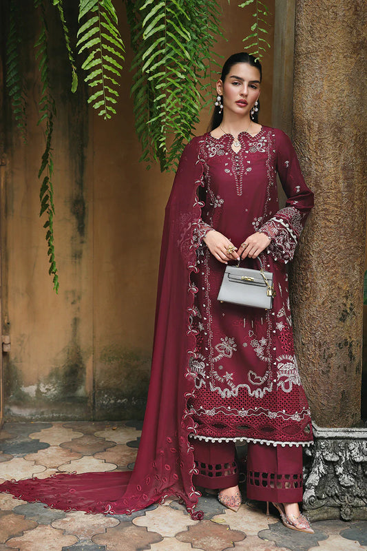 QALAMKAR QLINE LAWN DROP-1 UNSTITCHED'26 | GARNET