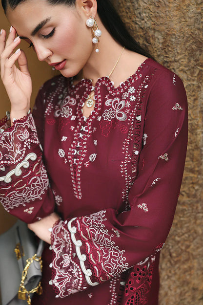 QALAMKAR QLINE LAWN DROP-1 UNSTITCHED'26 | GARNET