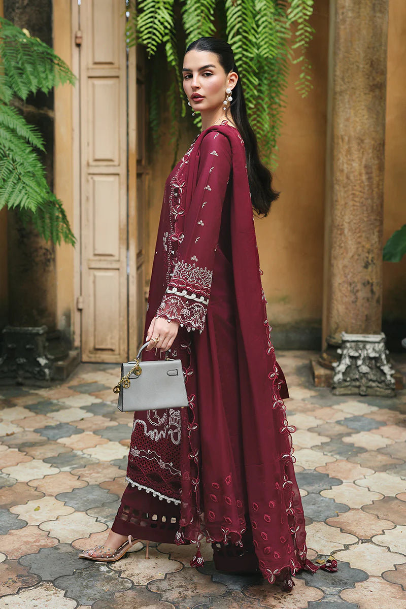 QALAMKAR QLINE LAWN DROP-1 UNSTITCHED'26 | GARNET