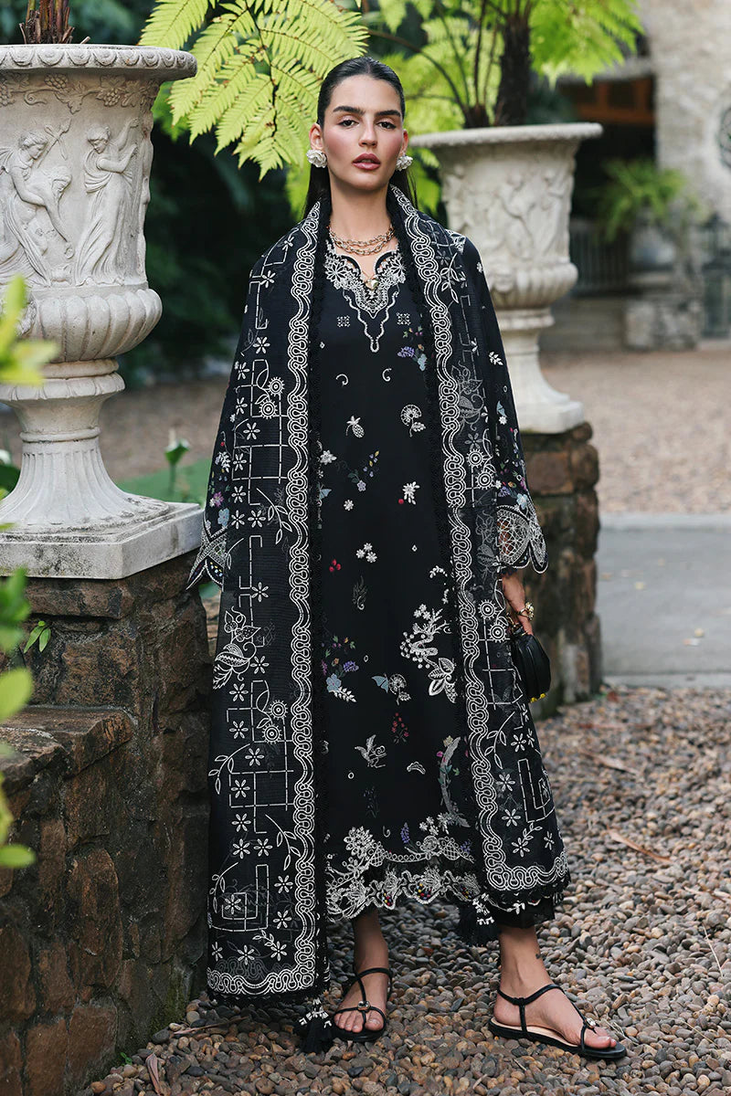 QALAMKAR QLINE LAWN DROP-1 UNSTITCHED'26 | OBSIDIAN
