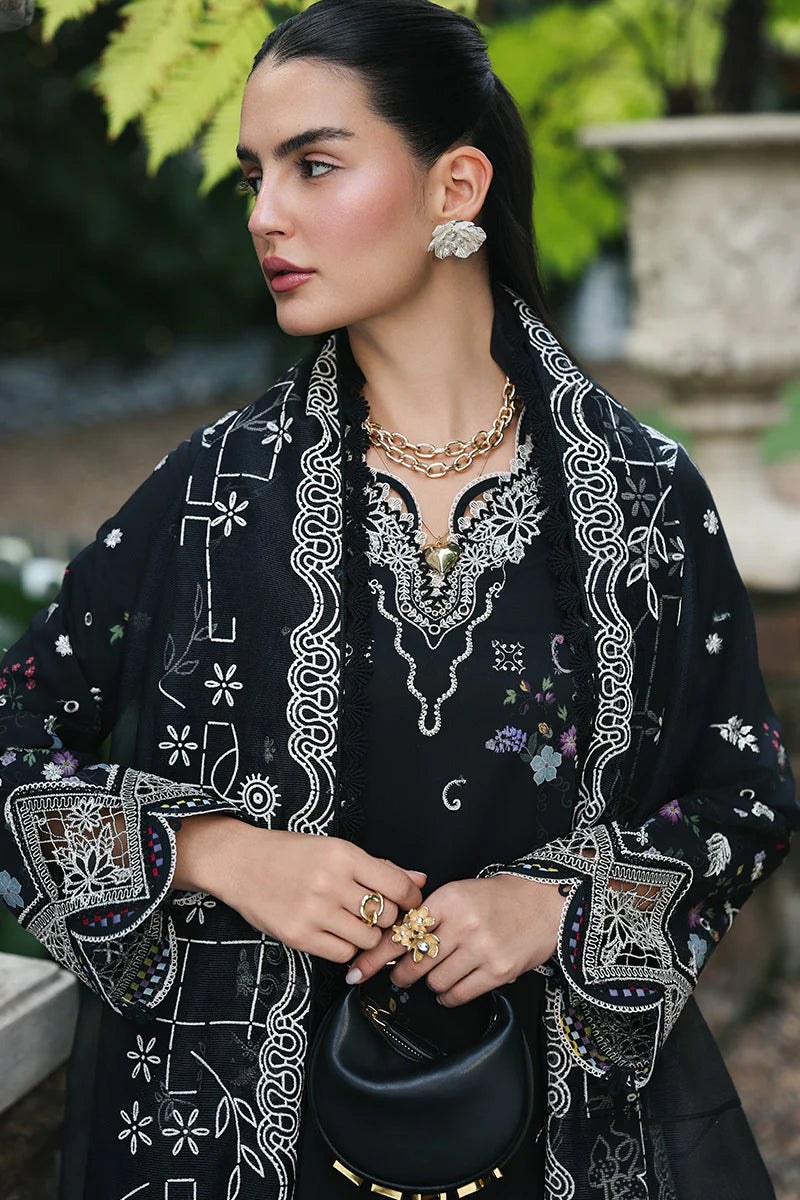 QALAMKAR QLINE LAWN DROP-1 UNSTITCHED'26 | OBSIDIAN