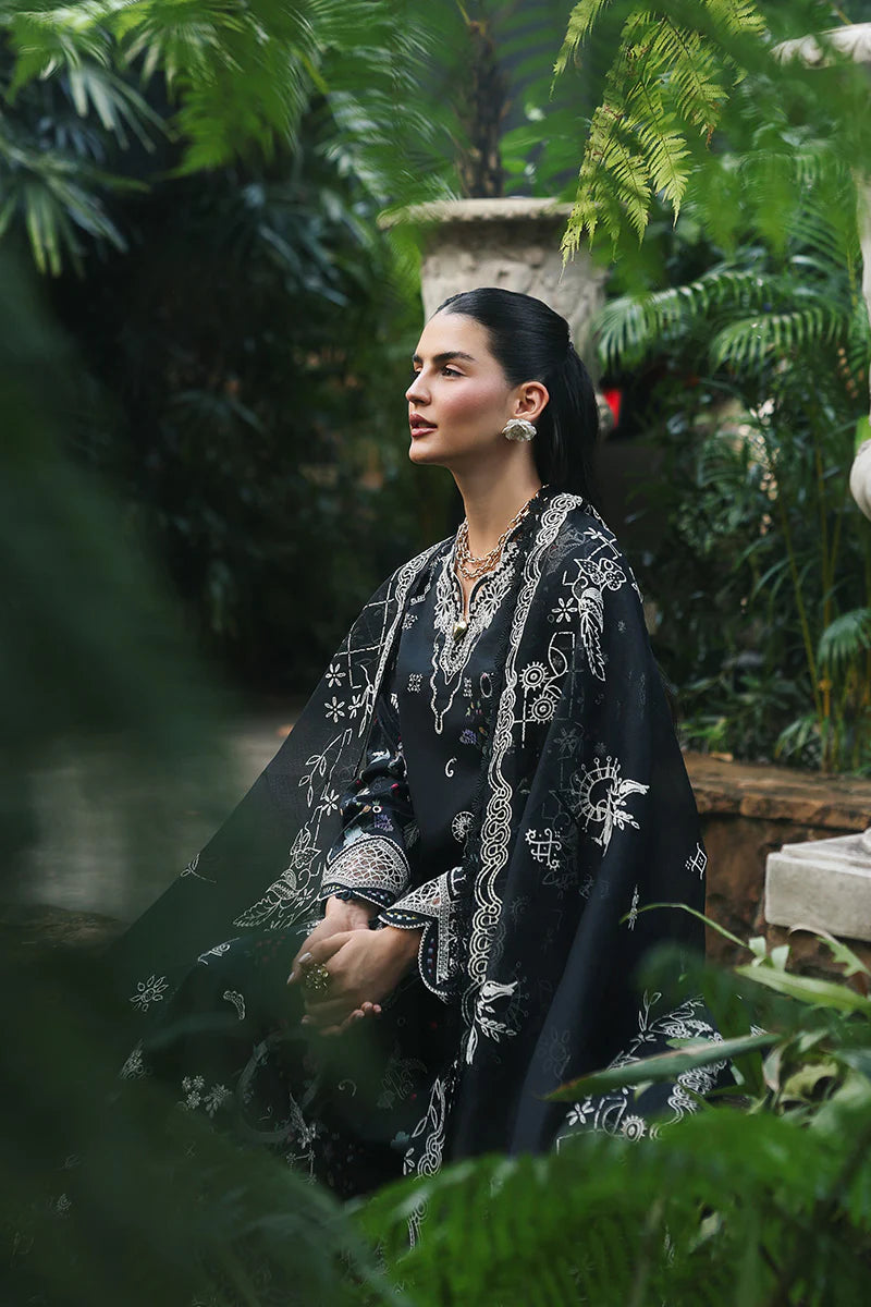 QALAMKAR QLINE LAWN DROP-1 UNSTITCHED'26 | OBSIDIAN