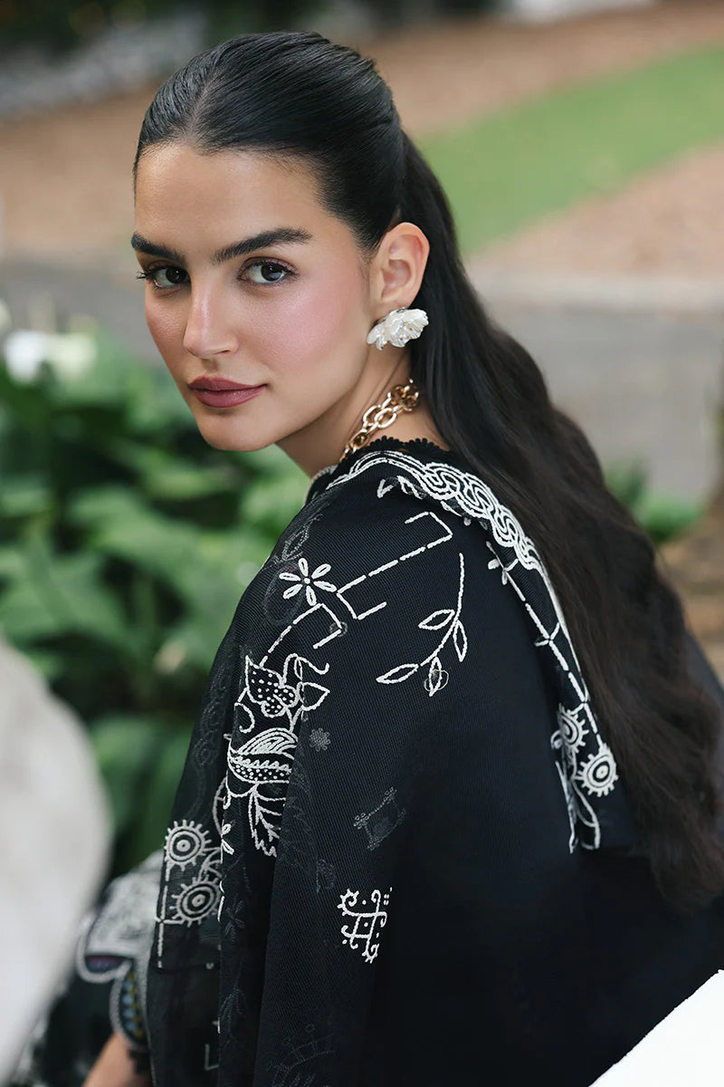 QALAMKAR QLINE LAWN DROP-1 UNSTITCHED'26 | OBSIDIAN