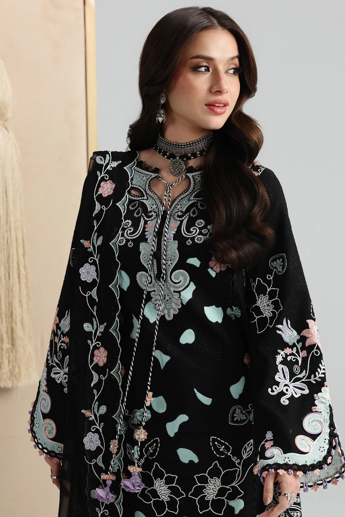 QALAMKAR FESTIVE LAWN UNSTITCHED '26 - QFL-12 (REHA)
