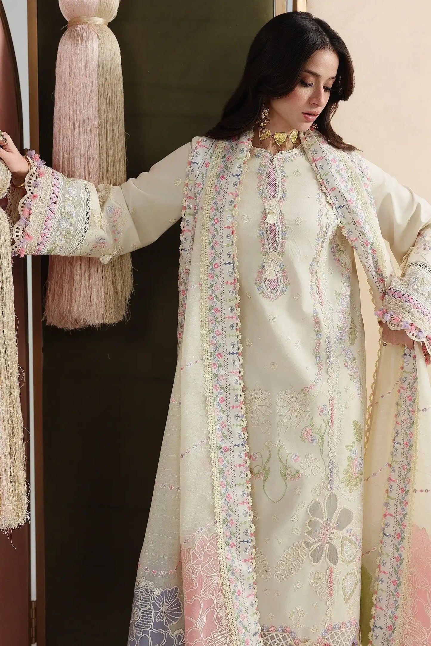 MUSHQ SOLACE OMBRE CHIKANKARI UNSTITCHED - ELMA QFL-01