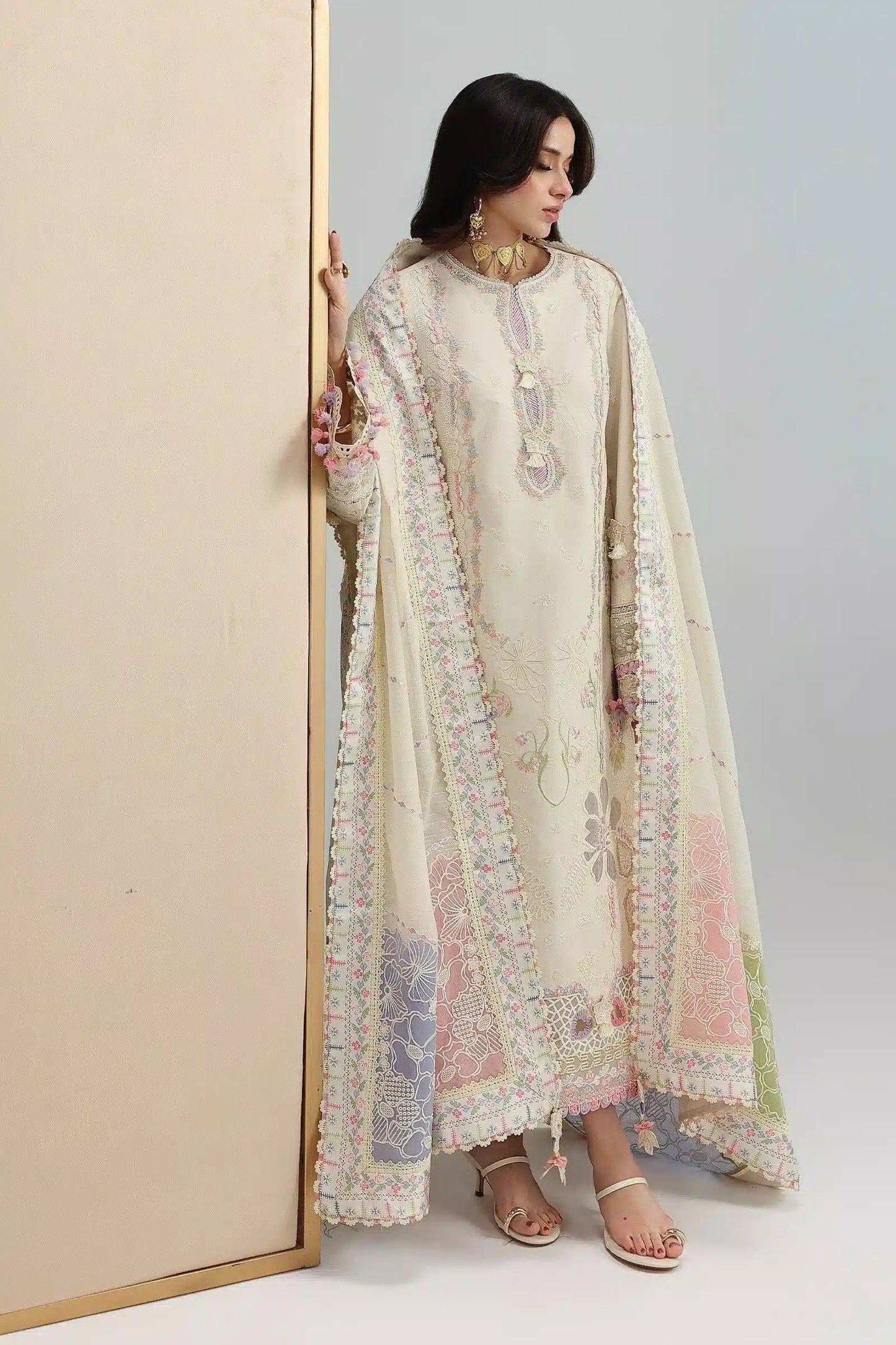 MUSHQ SOLACE OMBRE CHIKANKARI UNSTITCHED - ELMA QFL-01