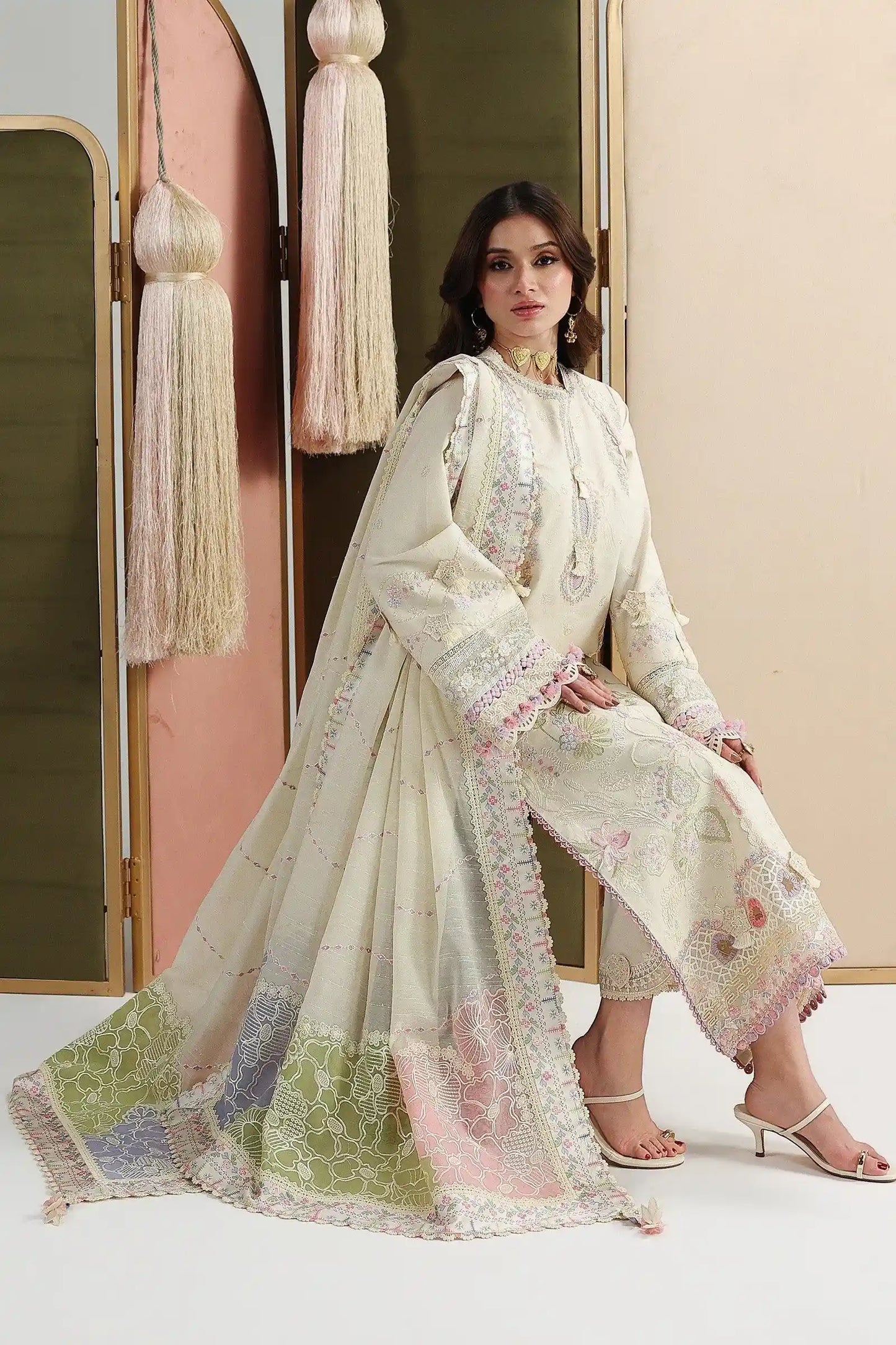 MUSHQ SOLACE OMBRE CHIKANKARI UNSTITCHED - ELMA QFL-01