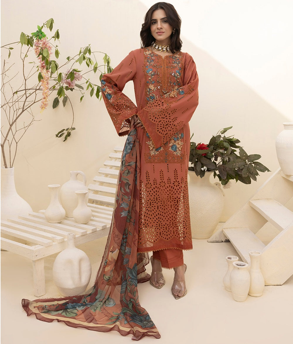 Zaria Unstitched Chikankari Lawn by Adan Libas Design 10