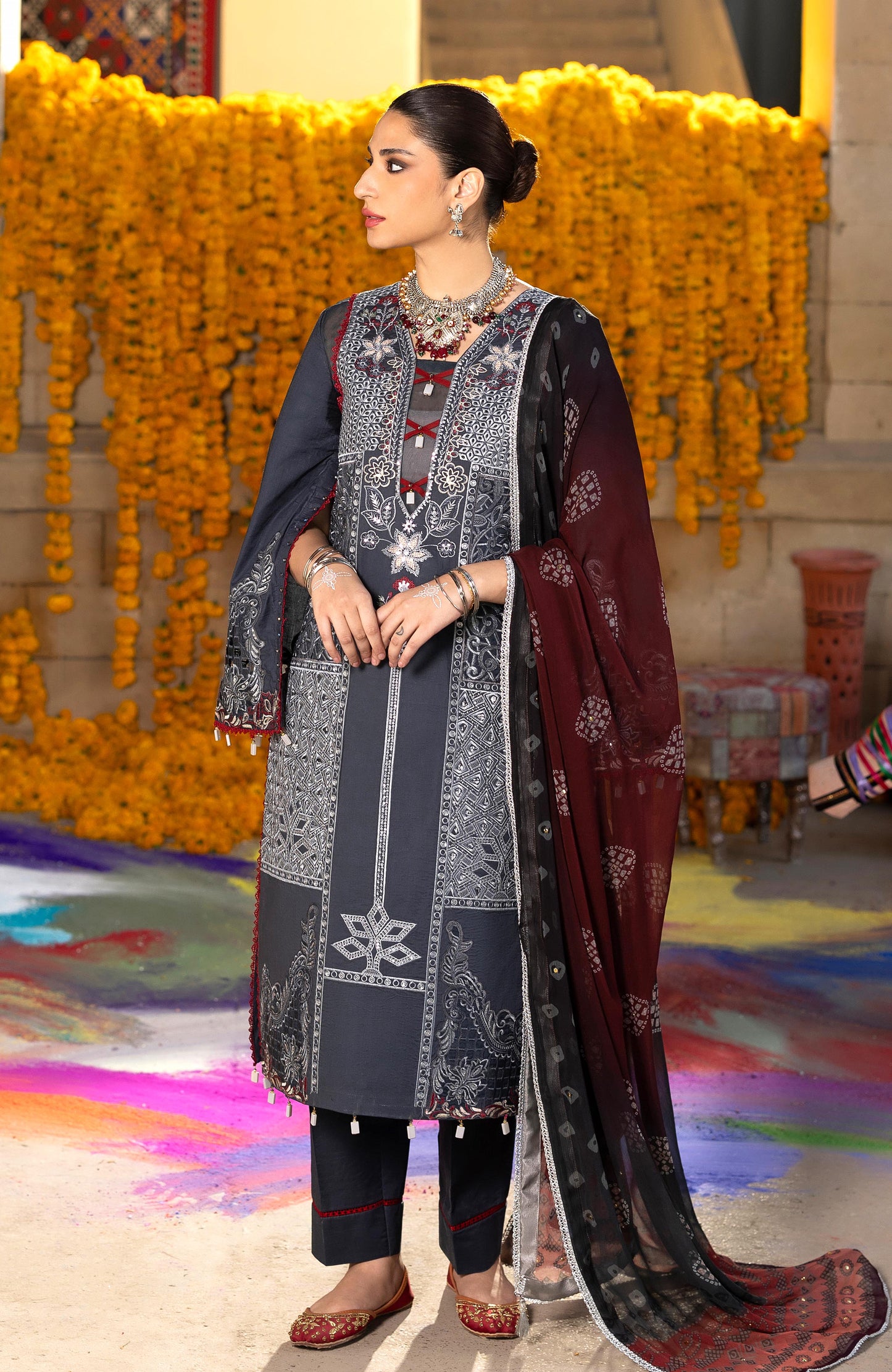 BANDHANI BY ALZOHAIB EMBROIDERED UNSTITCHED'26| D10