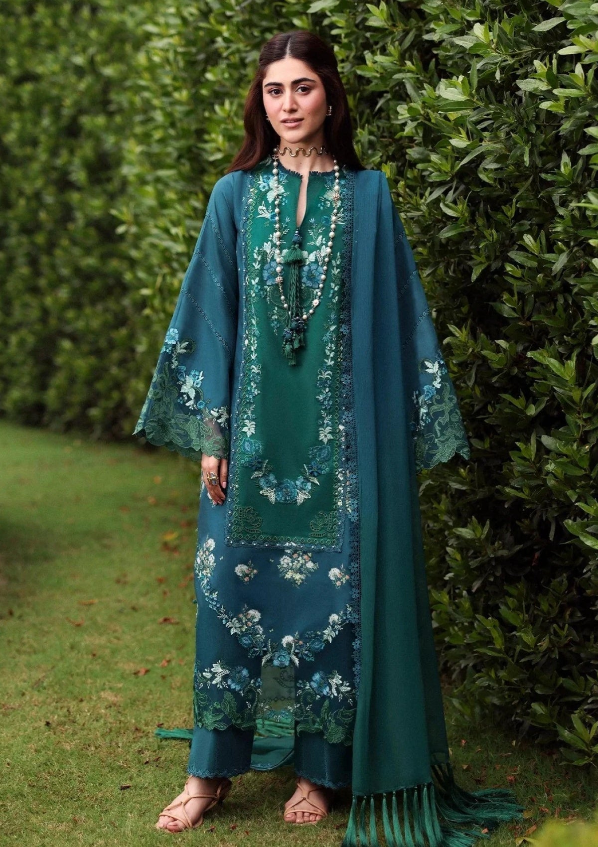 SARDINIA EMB LAWN EID EDIT'26 UNSTITCHED - HILLSIDE TEAL 1708