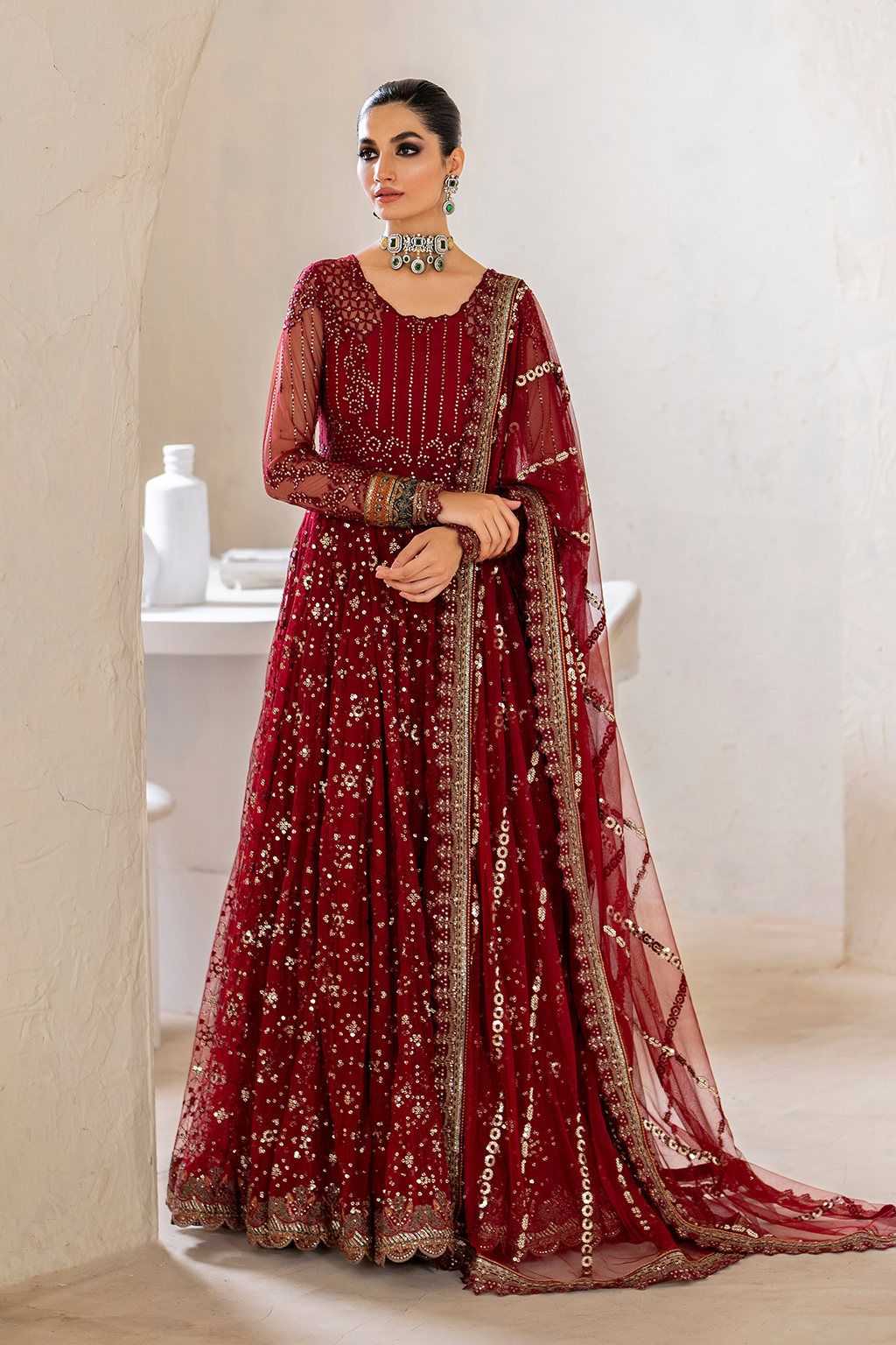 Iznik Formal Wear Collection 2024 – CC-49 Embroidered Net