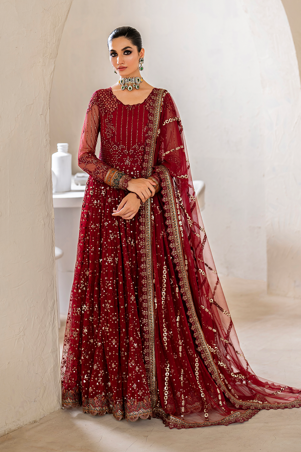 Iznik Formal Wear Collection 2024 – CC-49 Embroidered Net