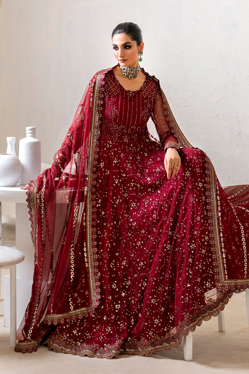 Iznik Formal Wear Collection 2024 – CC-49 Embroidered Net