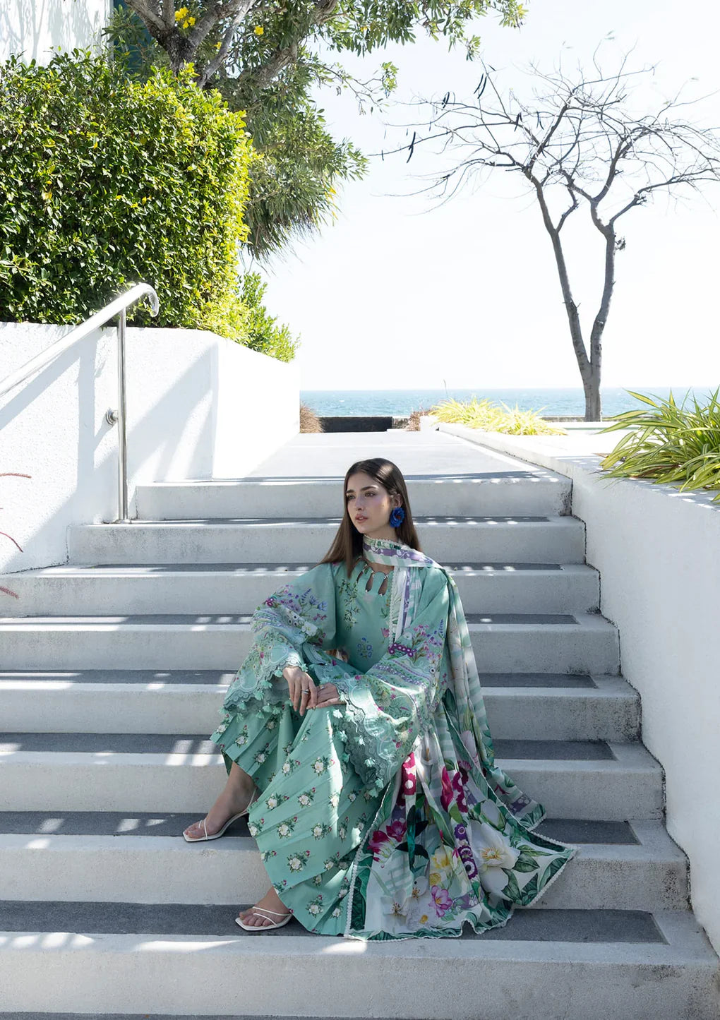 ELAF PRINTS UNSTITCHED COLLECTION'26 | EPN-7A TEAL ME