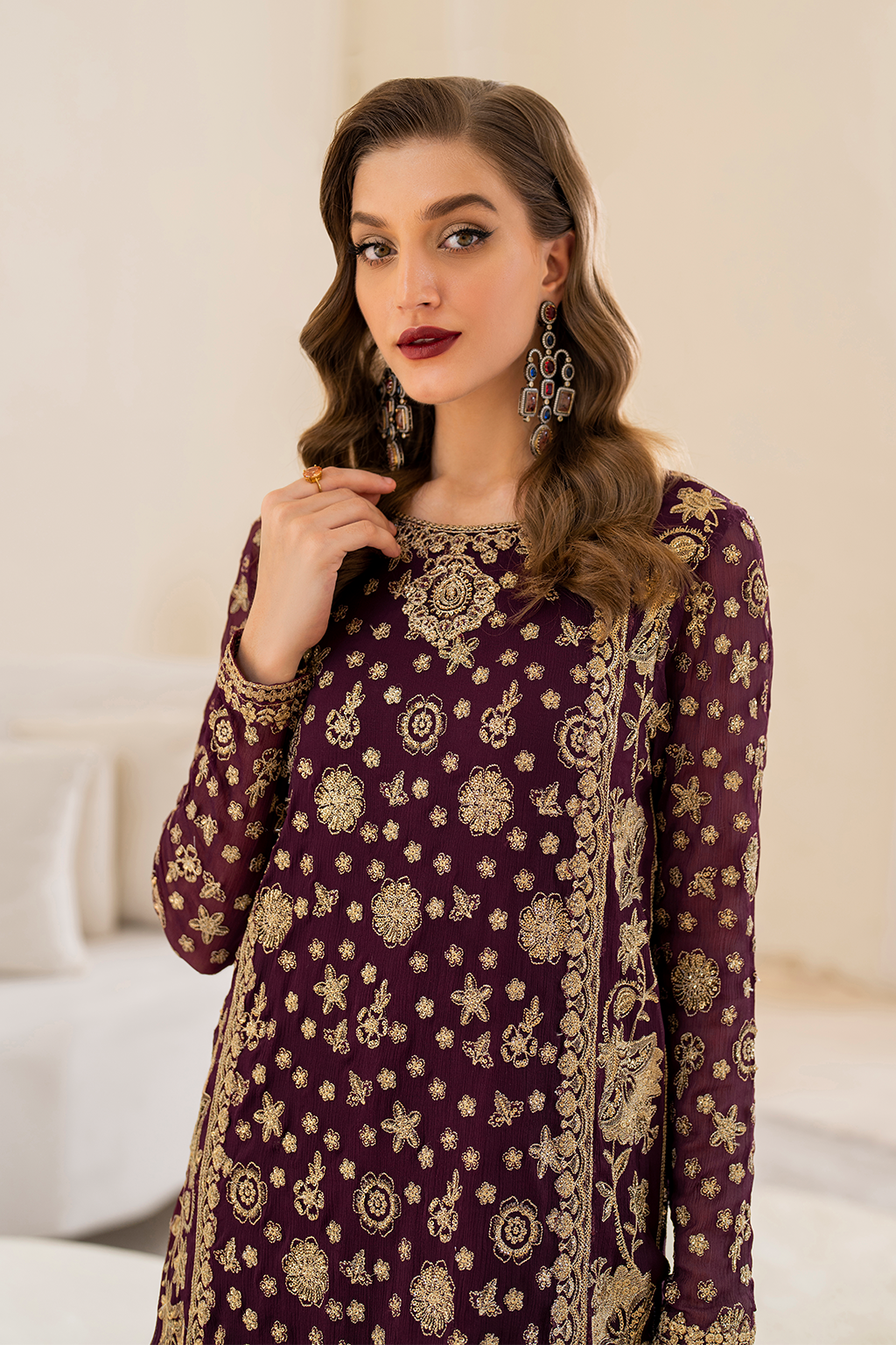 Iznik Formal Wear Collection 2024 – CC-42 Embroidered Chiffon