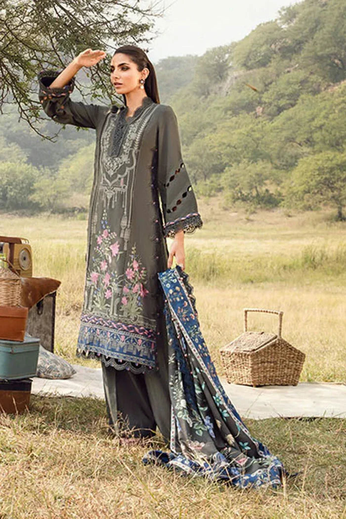 3Pc Maria B Unstitched M.print Pakistani Winter Suit - 1A